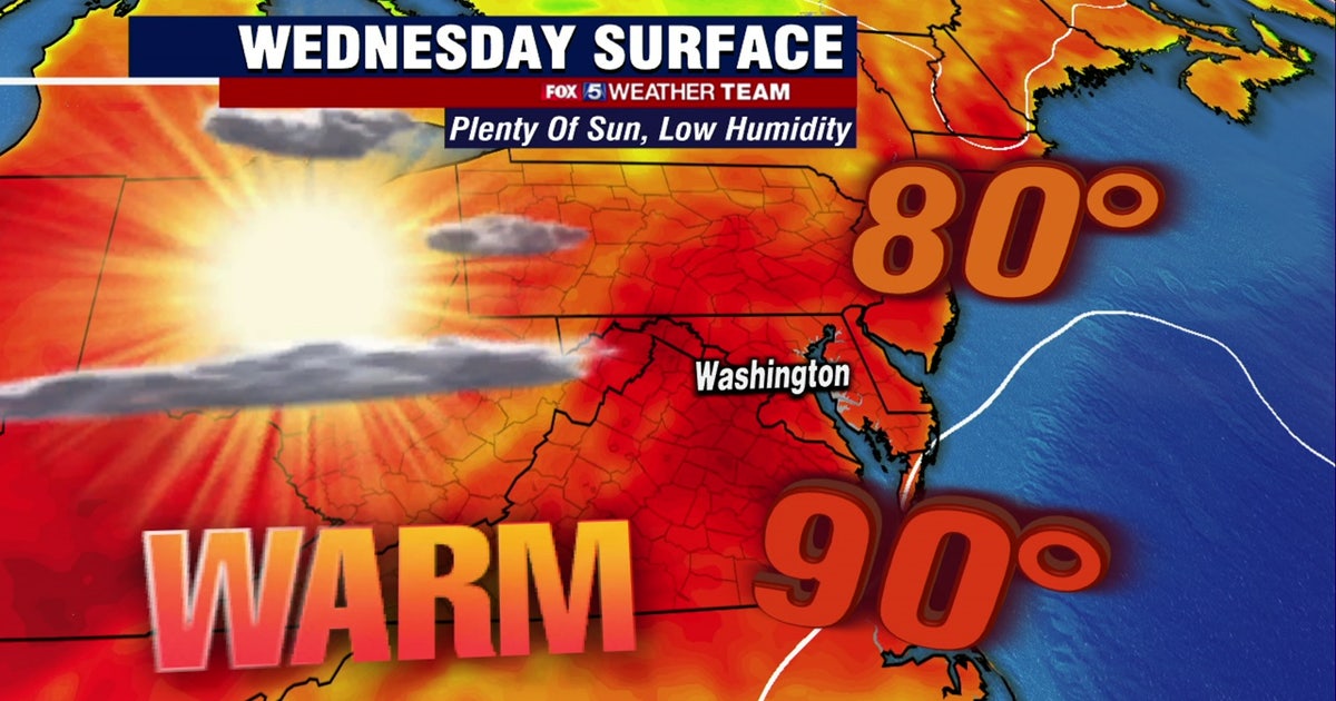 Sunny, dry Wednesday with highs near 90 degrees | FOX 5 DC