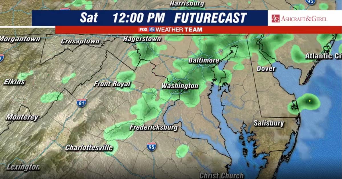 Rain showers move through DC region Saturday; Severe storms possible ...