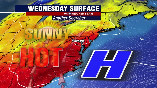 Hot and humid Wednesday with highs near 95 degrees