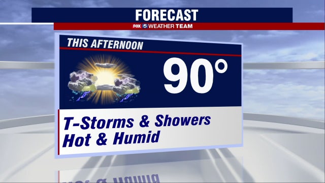 Hot, humid, with scattered thunderstorms Thursday