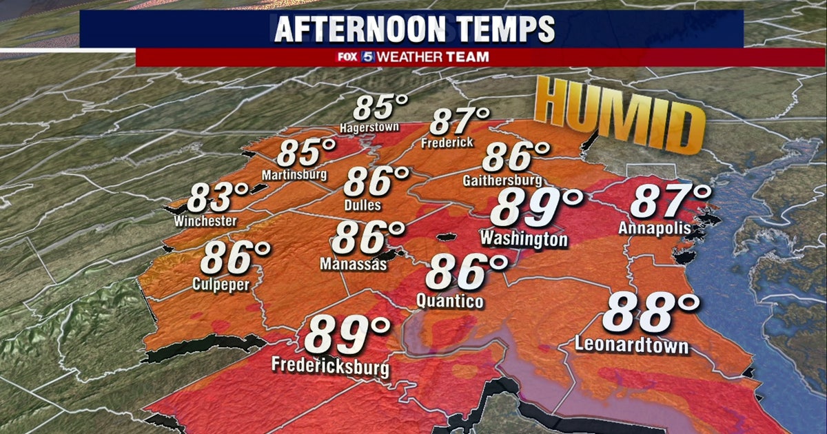 Hot, humid Thursday with highs in the upper-80s; possible afternoon and ...