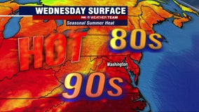 Heat, humidity returns Wednesday with highs in the upper-80s; isolated evening storms possible