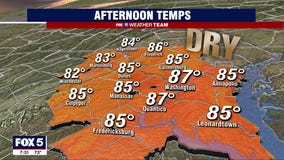 Sunny final Saturday in July with low humidity, few clouds