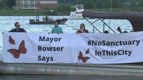 Protesters confront Mayor Bowser after she requests Nat. Guard help with migrants