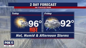 Hot and humid Thursday with possible afternoon storms