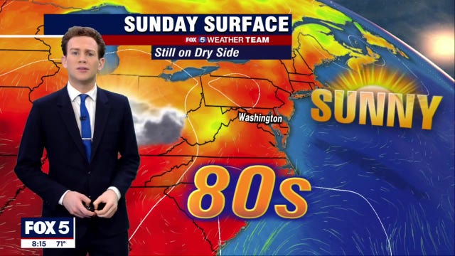Sunny, pleasant day Sunday; Isolated showers move in overnight