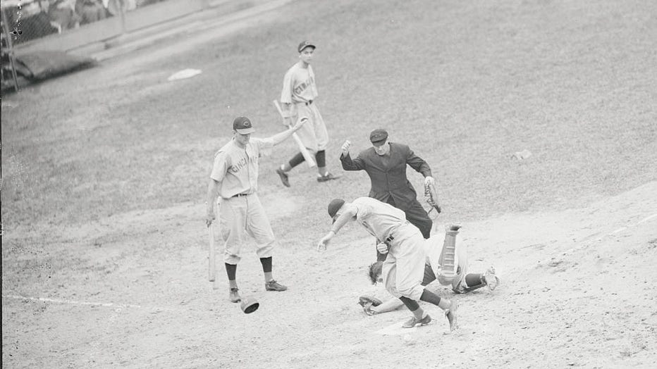 Bucky Walters Scoring Home Run