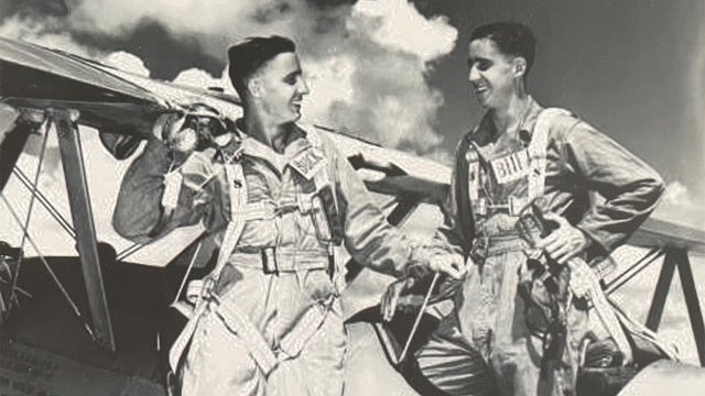 Thunderbird founding members, twin brothers honored with dual US Air Force flyover