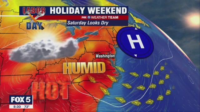 Hot, sunny Saturday kicks off Labor Day Weekend; Storms possible Sunday, Monday