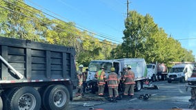 1 rescued after crash involving cement truck, landscaping vehicle in Montgomery County