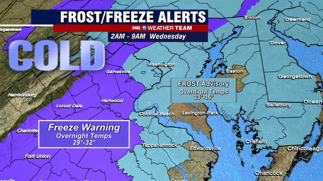 Frost advisory in effect tonight across DMV