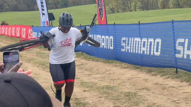 WATCH: D.C. teen carries bike over the finish line at mountain bike race