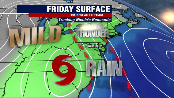 Tropical Storm Nicole remnants to bring waves of rain, wind to DC region
