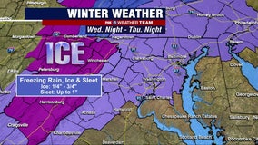 Freezing rain, ice, sleet could make for a treacherous storm across DC area early Thursday