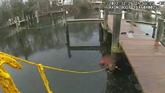 WATCH: Teen rescued from frozen creek