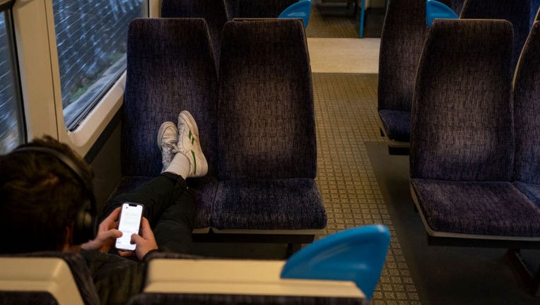 Shoes On Train Seat