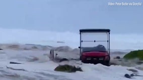 Watch: California golfers flee '45-foot' waves crashing onto Pebble Beach course