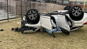 Teen transported after SUV overturns on baseball field at Wheaton High School