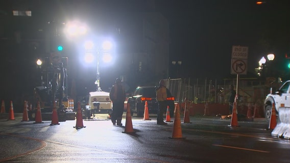 Water main break disrupts traffic in downtown Washington, D.C.