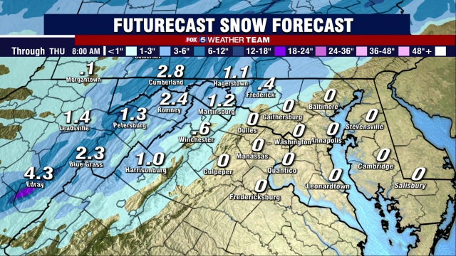 Morning wintry mix, afternoon and evening rain Wednesday across DC region