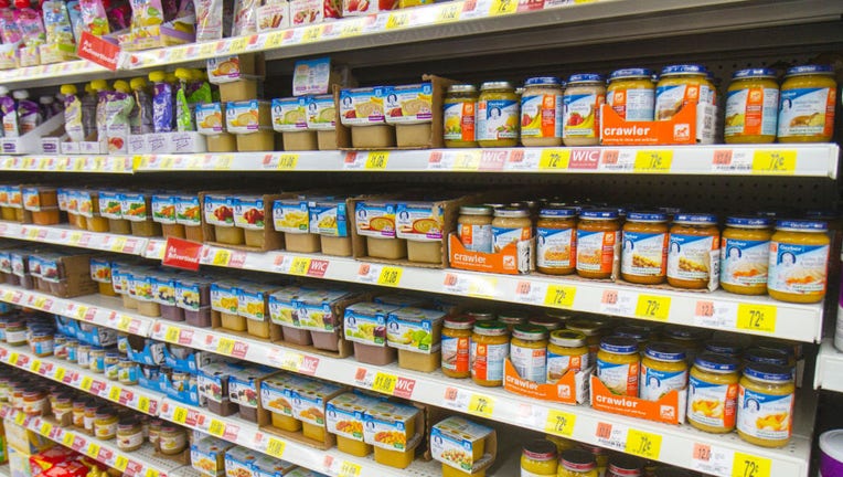 Baby food for sale inside Walmart.