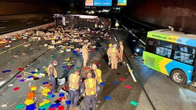 Ride On bus crashes into tractor trailer, causing major delays on I-270