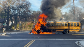 1 dead after fiery crash involving school bus in Prince George's County