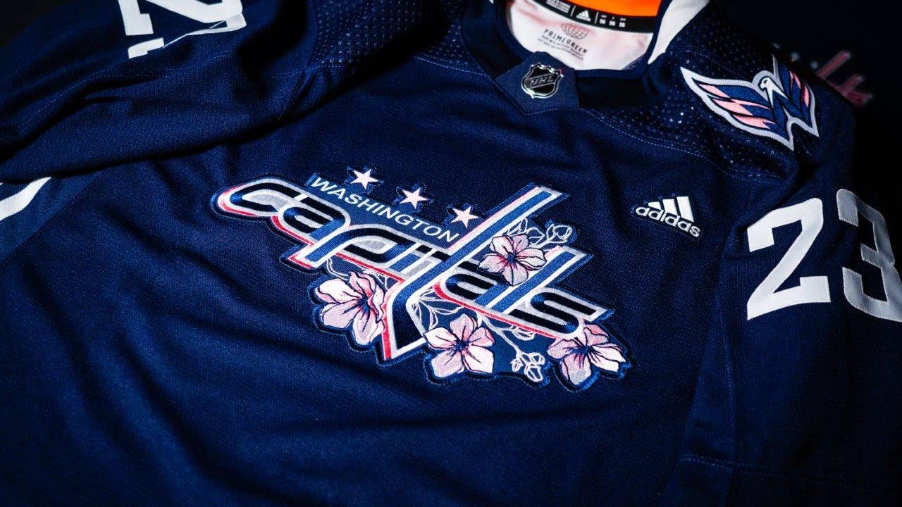 Official washington Capitals Cherry Blossom Warmup Jersey