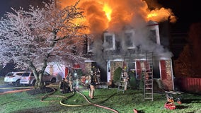 2 firefighters hurt after flames engulf house in Silver Spring