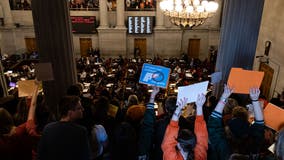 Nashville shooting: Hundreds protest at Tennessee Capitol demanding gun control