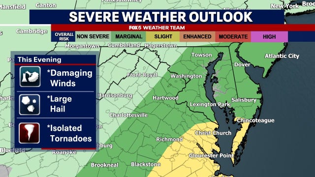 Heavy rain, thunderstorms Sunday across the DC region