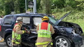 Child, 2 adults evaluated after collision in North Bethesda