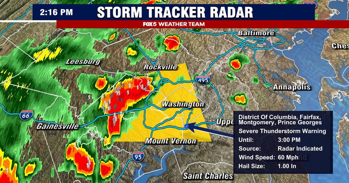 Threat of severe weather Tuesday across DC region; thunderstorm warning ...