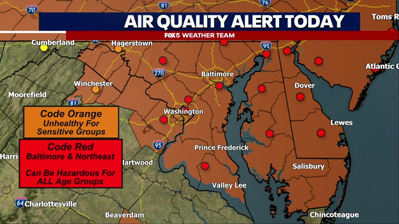 Canadian wildfire smoke, haze blankets DC region Wednesday; Red, Orange Air Quality Alerts in effect - Vimarsana News