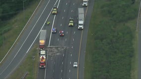 Tractor-trailer’s fuel tank ruptures on I-95 in Laurel causing delays