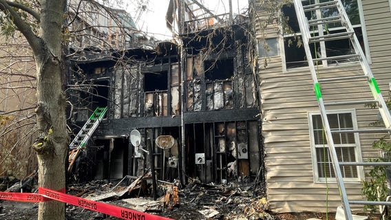 4 townhomes damaged, 14 people displaced after propane grill sparks massive fire in Prince William County