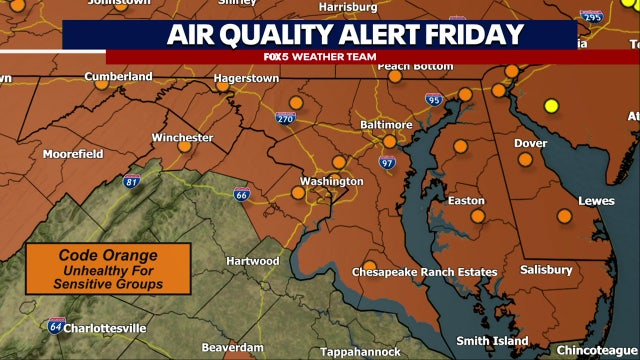 Smoke from Canada wildfires triggers Code Orange Air Quality Alert Friday for much of DC region