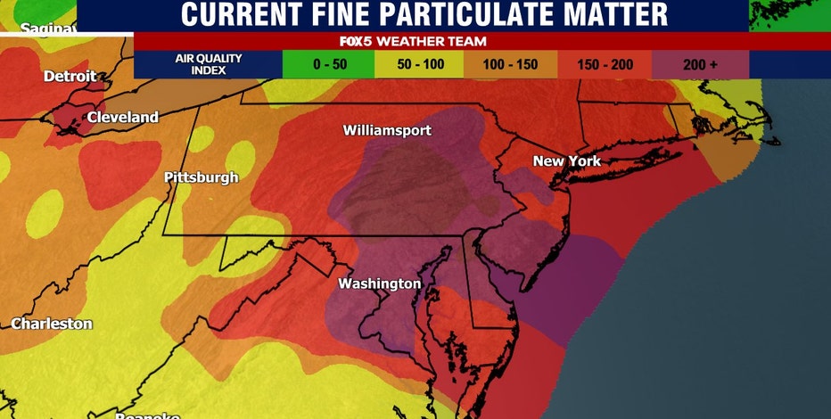 Smoky haze from Canadian wildfires blankets region Thursday; Code Purple Air Quality Alert in DC
