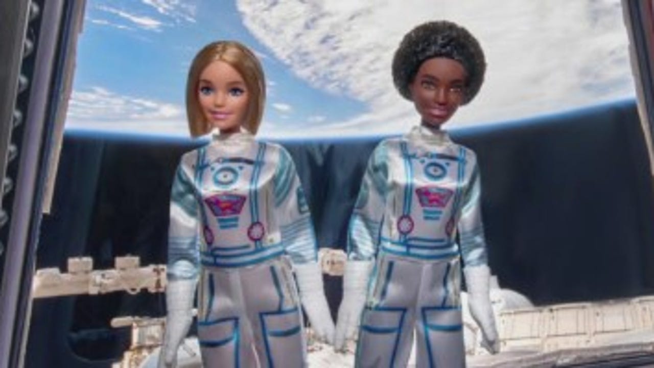 Space travel astronaut Barbie doll on display at the Smithsonian Institution