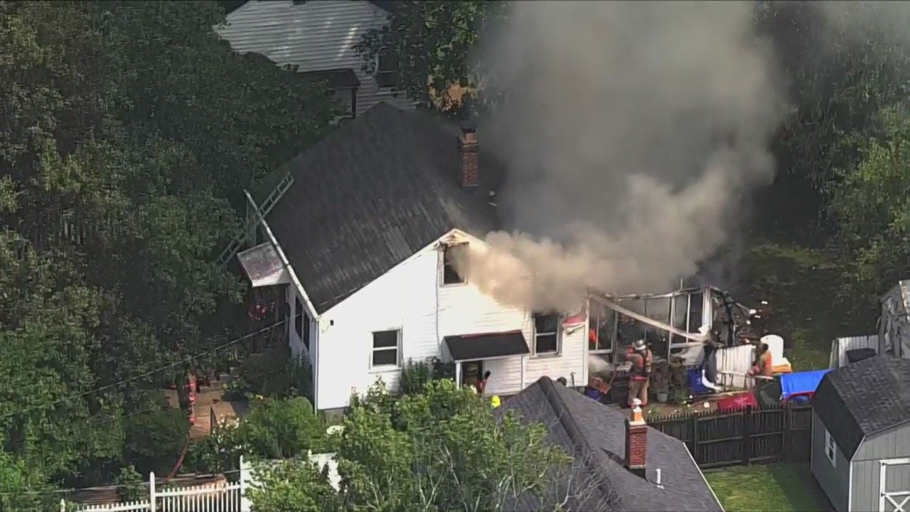 Smoke billows over Montgomery County from house fire
