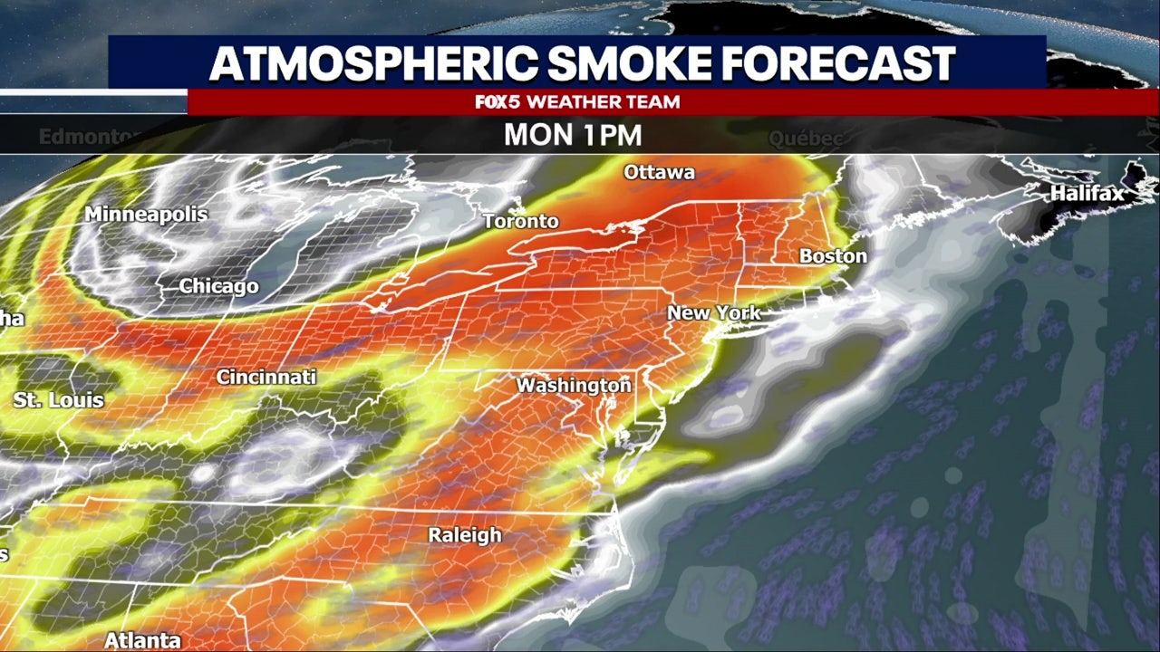 Canadian wildfires bring smoky haze to DC region Monday; hot, humid ...