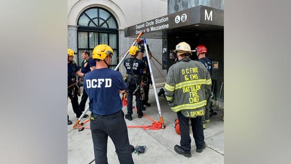 Firefighters rescue person trapped in Metro elevator 30 feet underground
