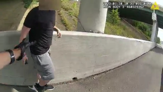 Video: Hagerstown police officer pulls man experiencing mental health crisis off highway
