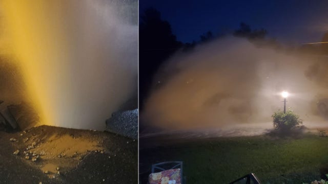 Water main break soaks District Heights neighborhood
