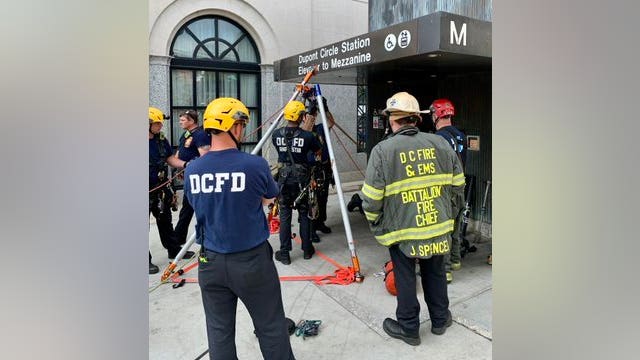 Firefighters rescue person trapped in Metro elevator 30 feet underground