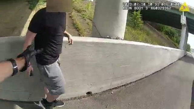 Video: Hagerstown police officer pulls man experiencing mental health crisis off highway