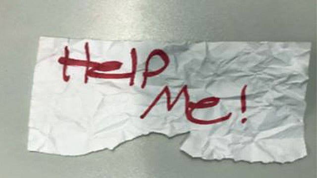 13-year-old girl kidnapped from Texas waves 'help me' note to people passing by in LA County