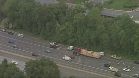 Truck carrying pesticides involved in multi-vehicle crash on I-270 in Rockville