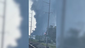 Louisiana oil refinery fire sends tower of black smoke into air, no injuries reported