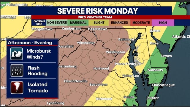 Weather alert: Dangerous storms, isolated tornado risk Monday